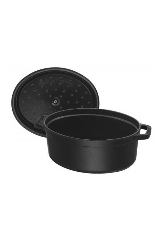 Staub gietijzeren wildpan / ovale braadpan zwart