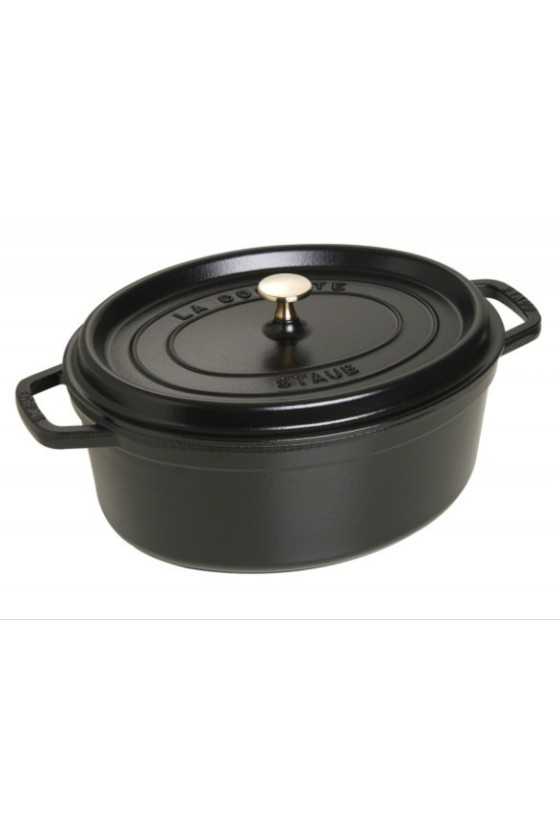 Staub gietijzeren wildpan / ovale braadpan zwart