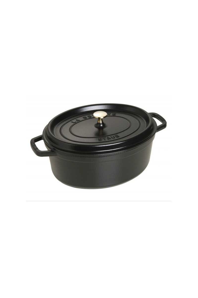 Staub gietijzeren wildpan / ovale braadpan zwart