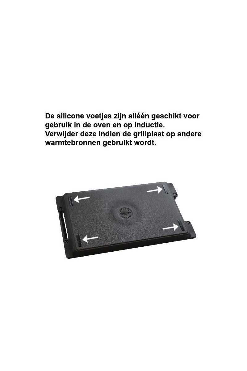 Eurolux Flexzone Grillplaat - half geribbeld 43x28cm -onderkant