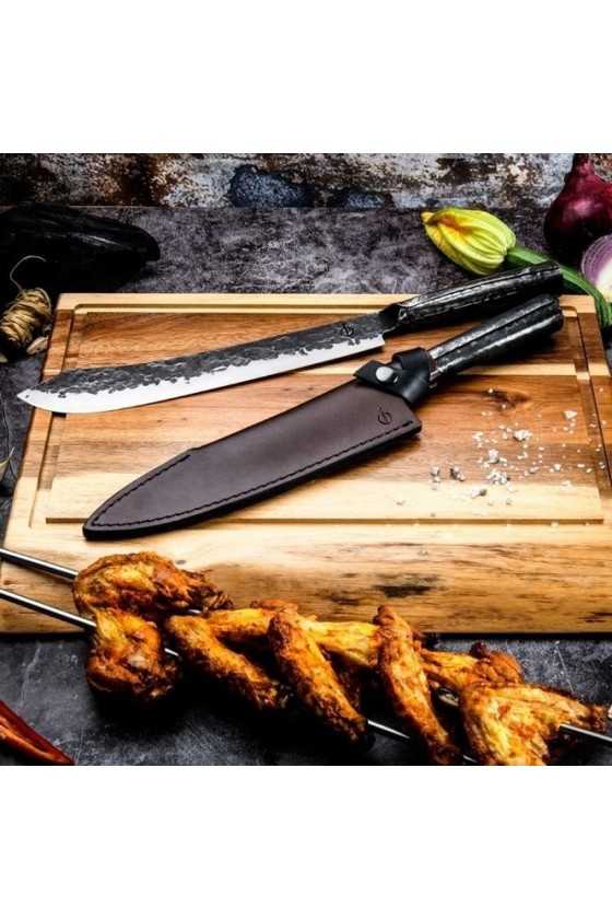 Forged Brute Slagersmes met Forged Leather beschermhoes
