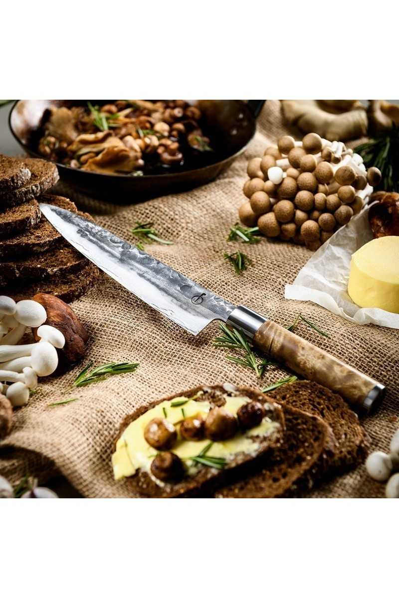 Forged VG10 Koksmes 20cm met luxe heft van wortelhout