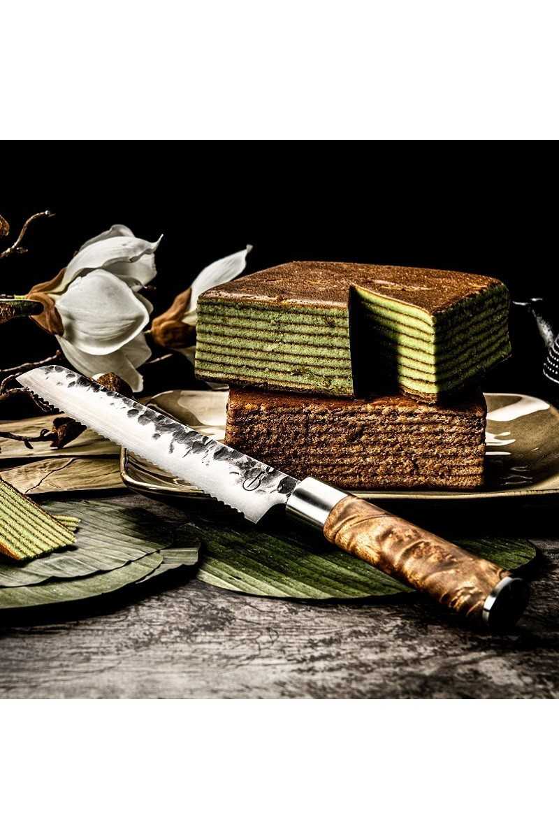 Forged VG10 Broodmes met luxe wortelhouten heft