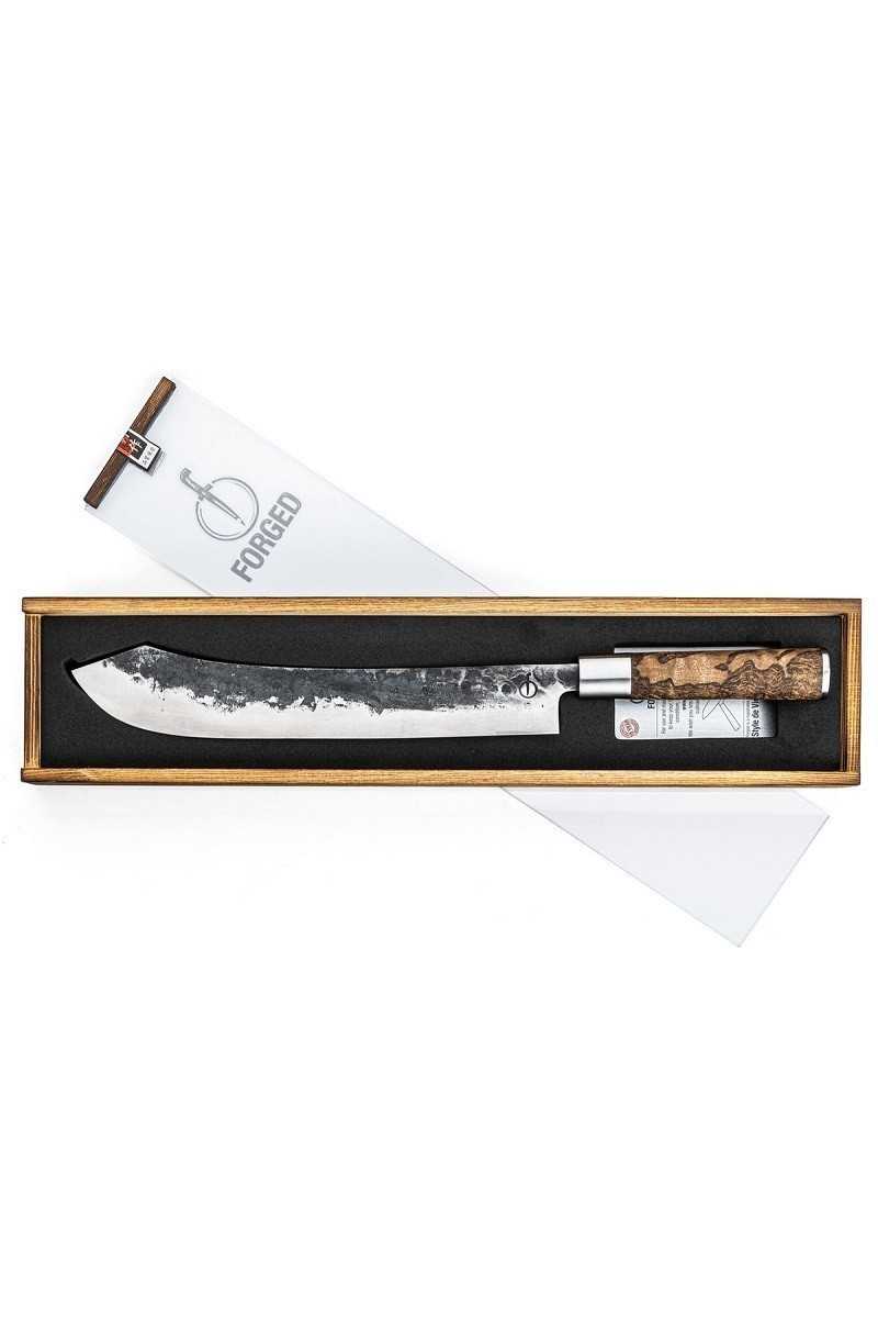 Forged VG10 Slagersmes 25,5cm met luxe wortelhouten heft in mooie houten geschenkverpakking