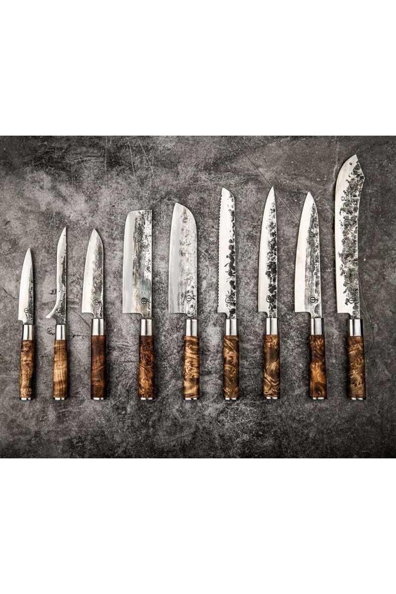 Forged VG10 Messenserie met wortelhouten heft