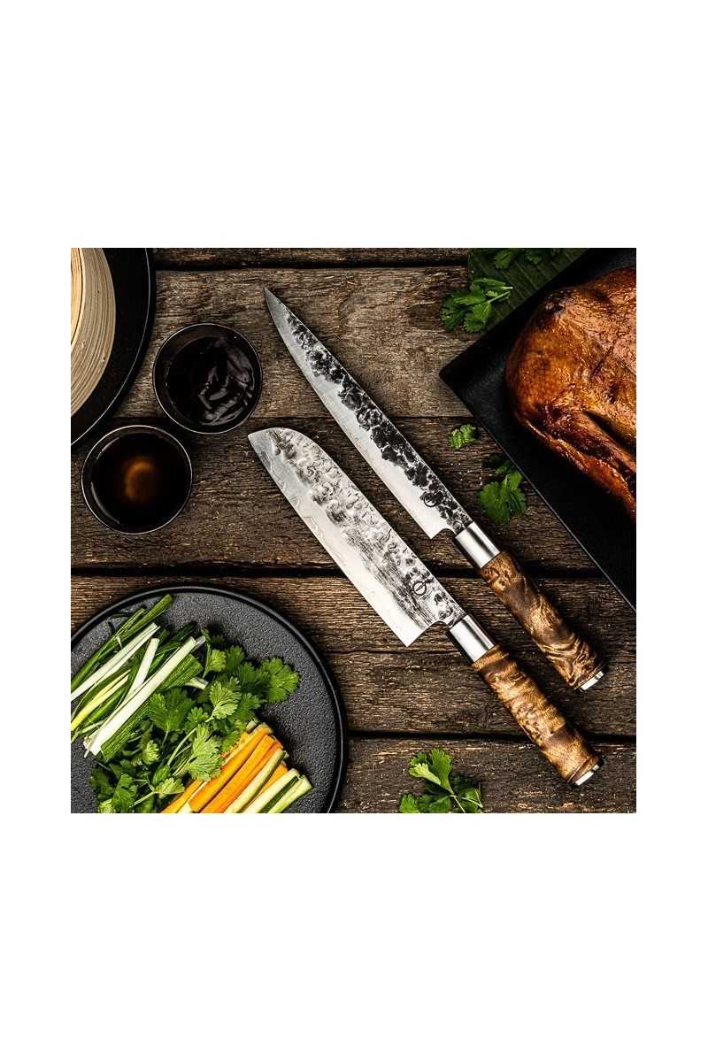 Forged VG10 Santokumes en vleesmes