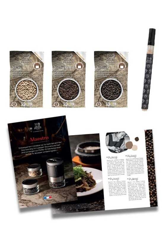 Peugeot u'Select Maestro Pepper Mill gift box + 3 Types of Pepper