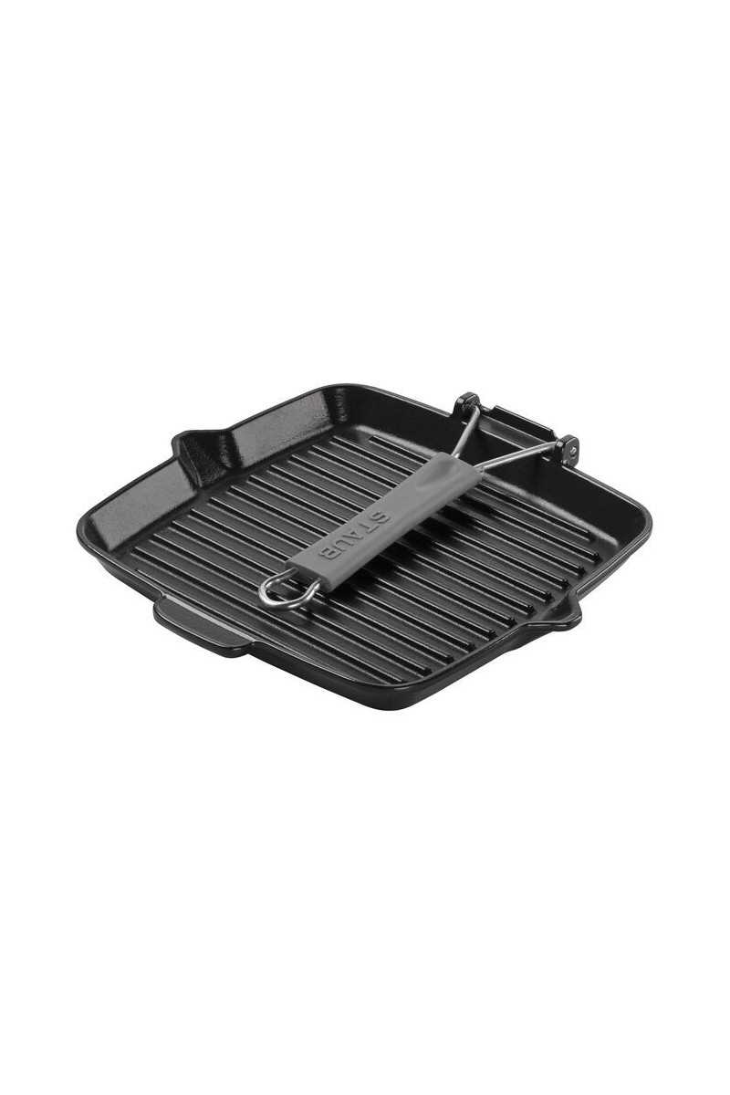 Staub grill pan 24cm with folding handle