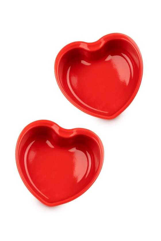 Peugeot set hartvormige ovenschaaltjes rood