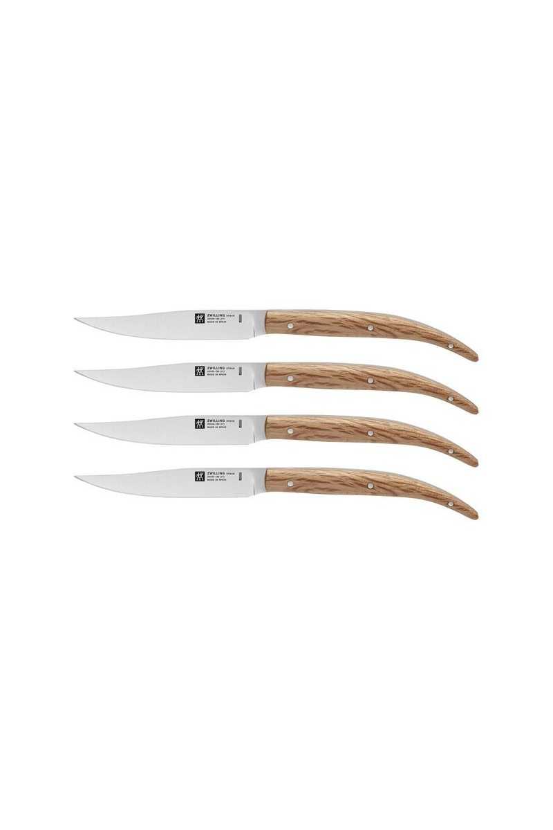Zwilling 4-piece steak knife set, stone oak