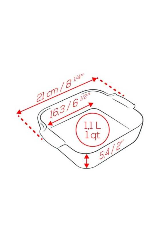 Peugeot Appolia vierkant keramische ovenschaal 21cm bosgroen