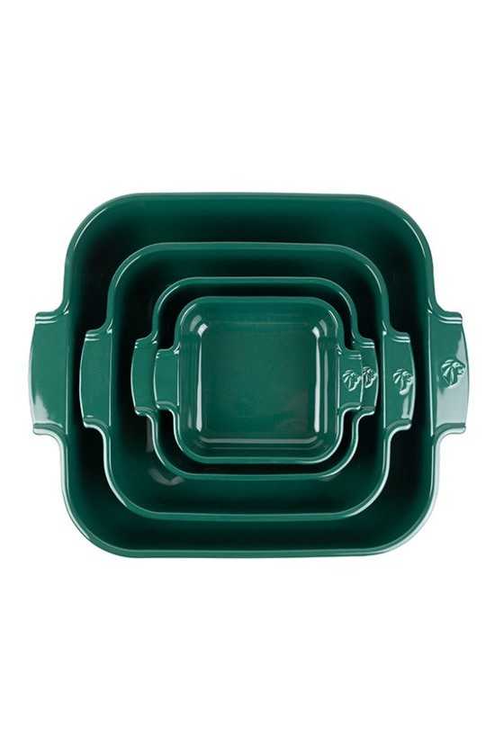 Peugeot Appolia square ceramic oven dish 21cm forest green