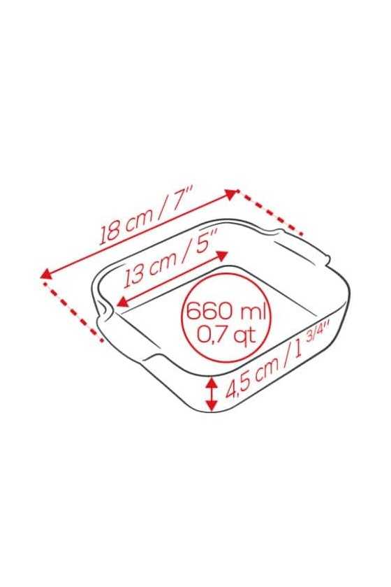 Peugeot Appolia vierkante individuele keramische ovenschaal 18cm ecru