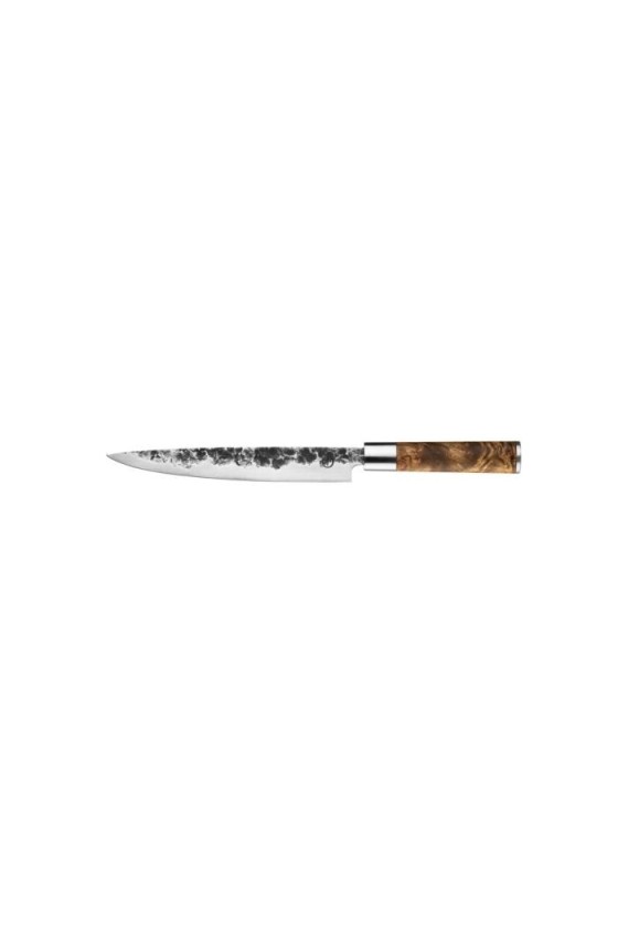Forged VG 10 vleesmes met wortelhouten heft in mooie cadeauverpakking