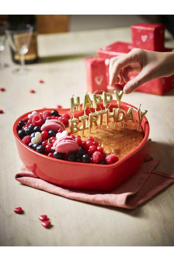 Peugeot hartvormige ovenschaal rood