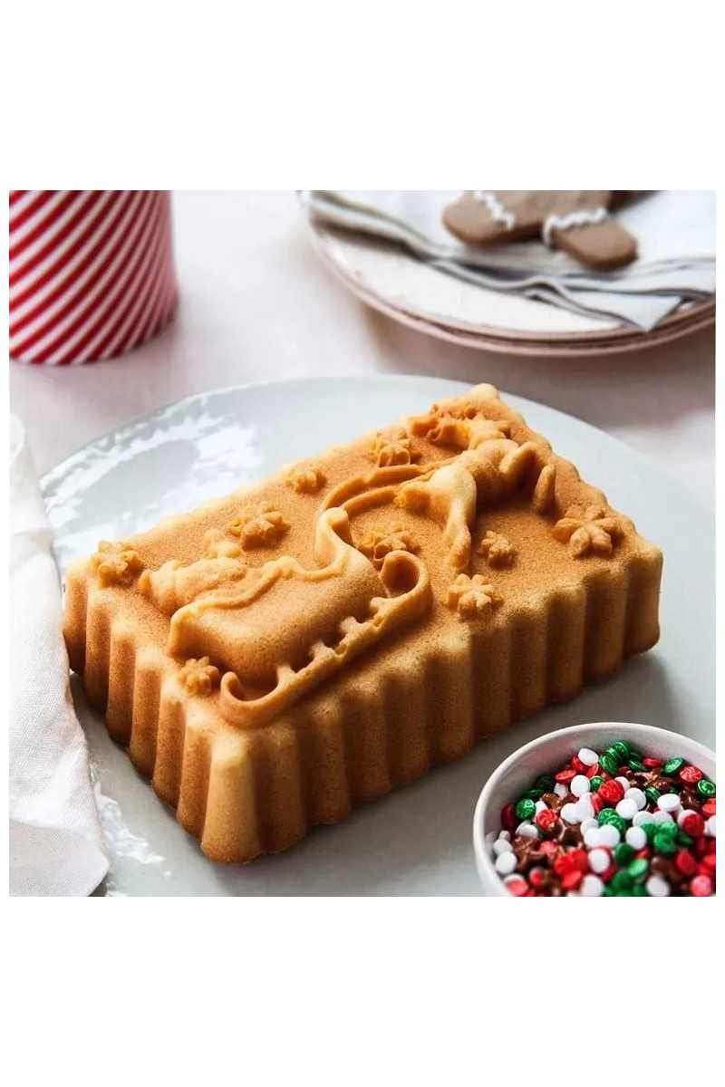 Nordic Ware Silver Santa's sleigh loaf pan