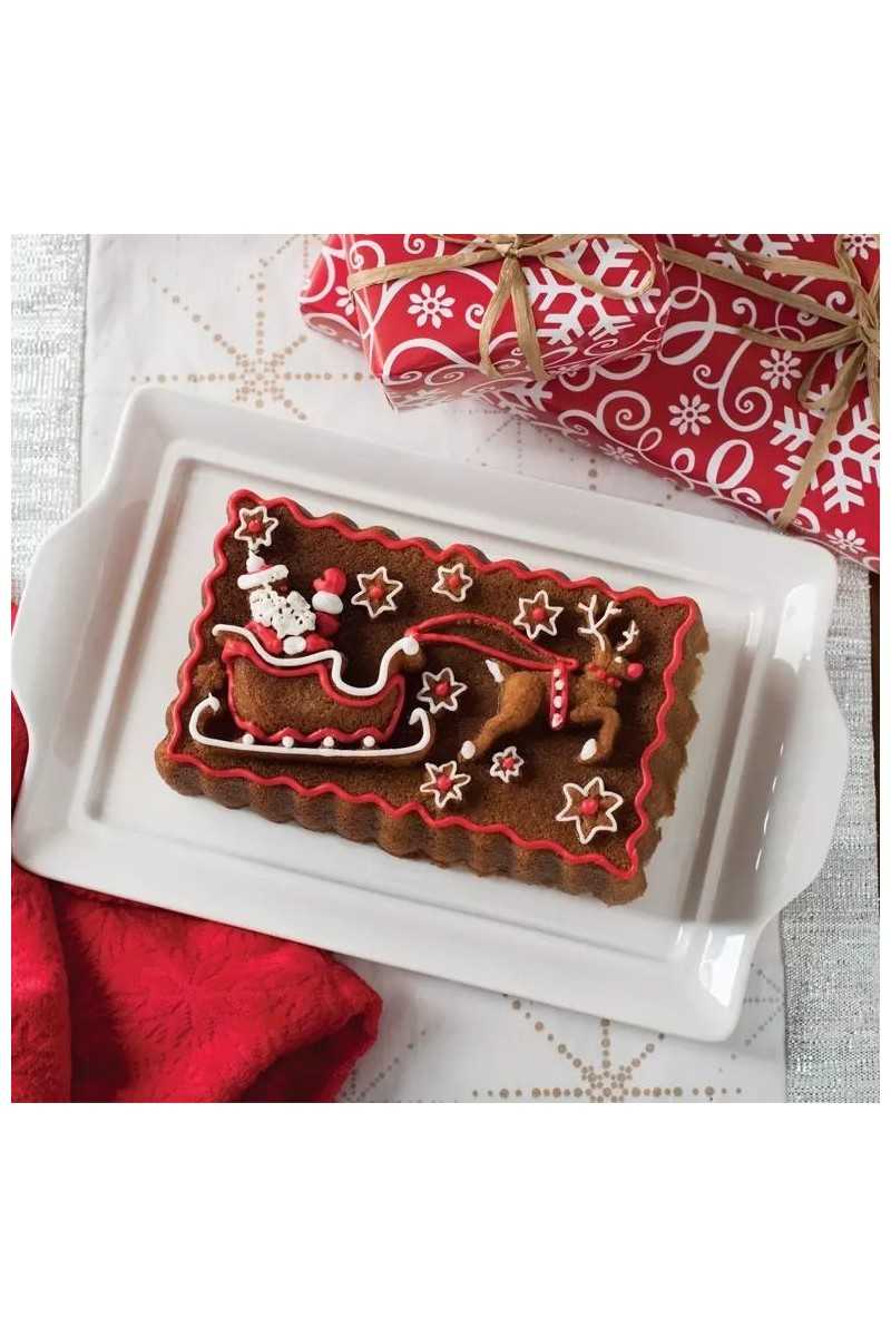 Nordic Ware Silver Santa's slaigh loaf pan