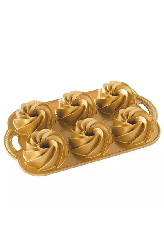 Nordic Ware Gold Heritage bundtlette cakes