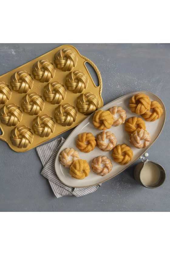 Nordic Ware Gold Braided bundlette bites