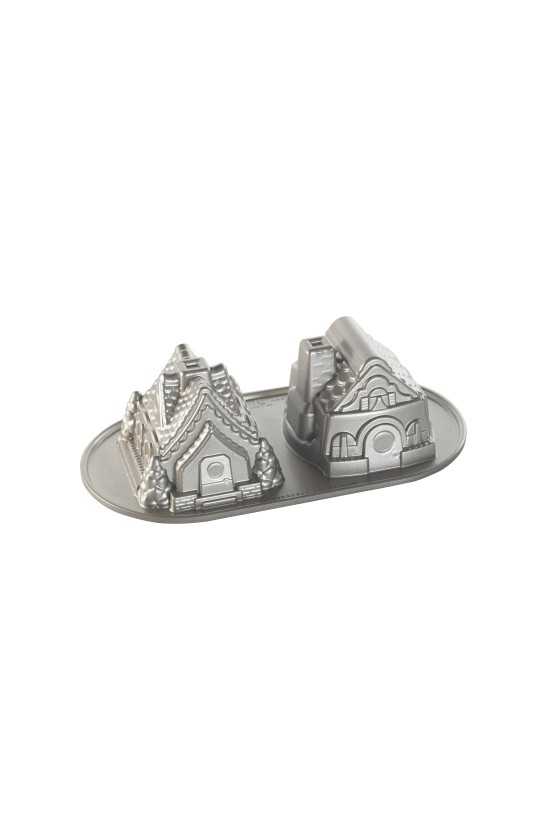 Nordic Ware Silver Gingerbread house duet pan