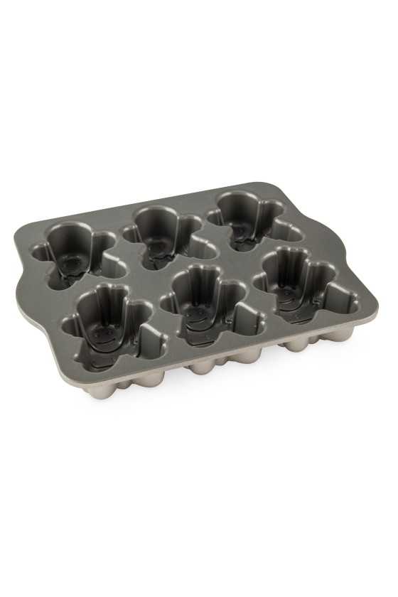 Nordic Ware Silver Gingerbread kids cakelet pan