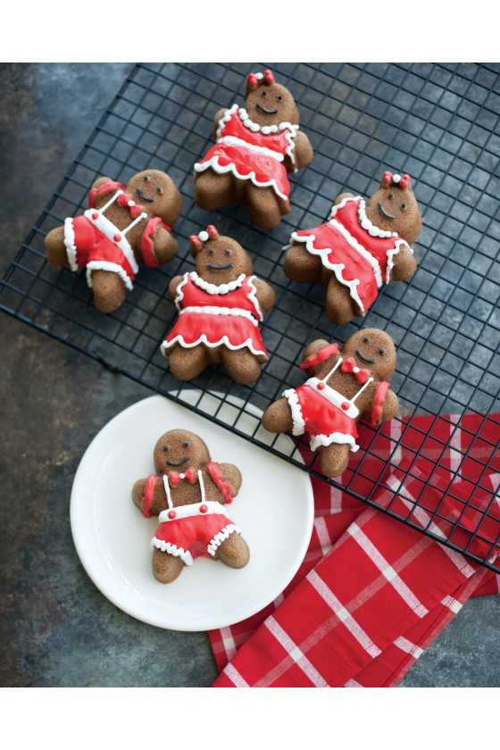 Nordic Ware Silver Gingerbread kids cakelet pan