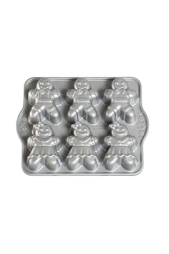 Nordic Ware Silver Gingerbread kids cakelet pan