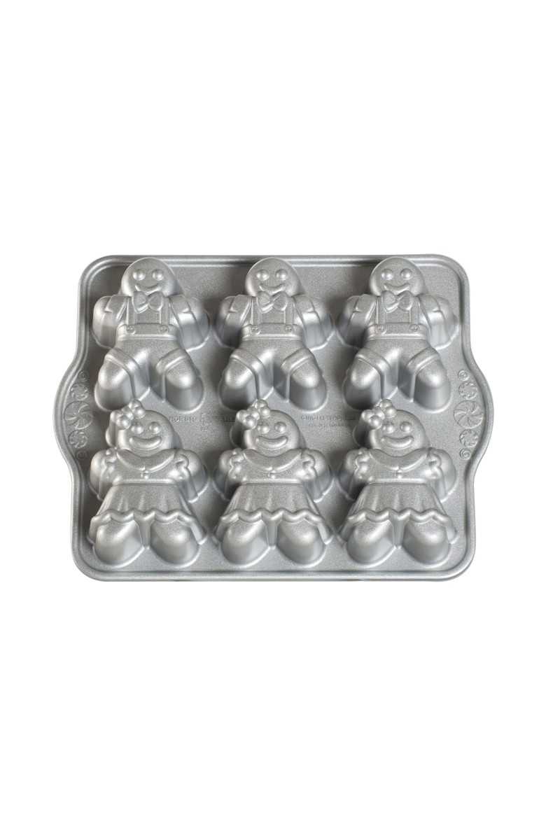Nordic Ware Silver Gingerbread kids cakelet pan