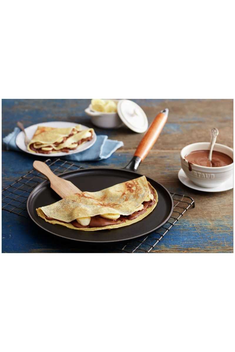 Staub Pannenkoekenpan met houten handvat 28cm