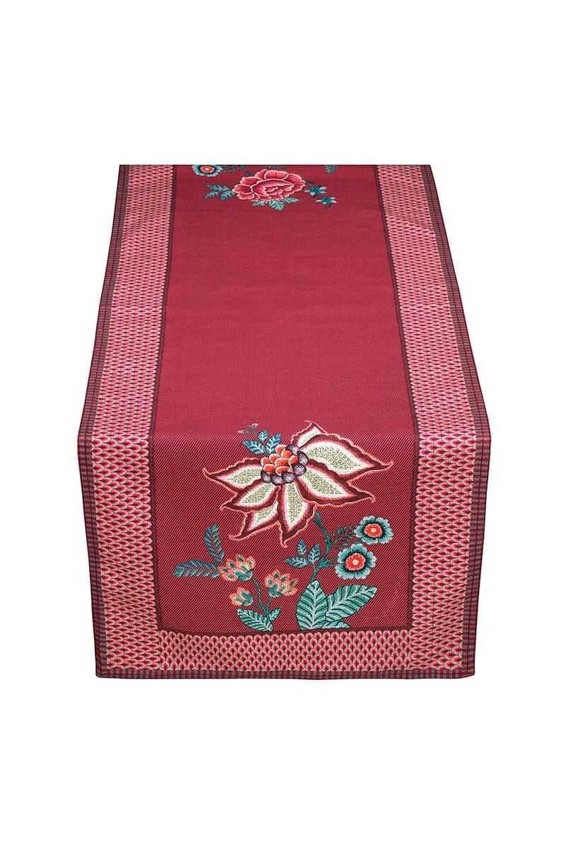 Pip Studio table runner flower festival dark pink Pip Studio table runner flower festival dark pink