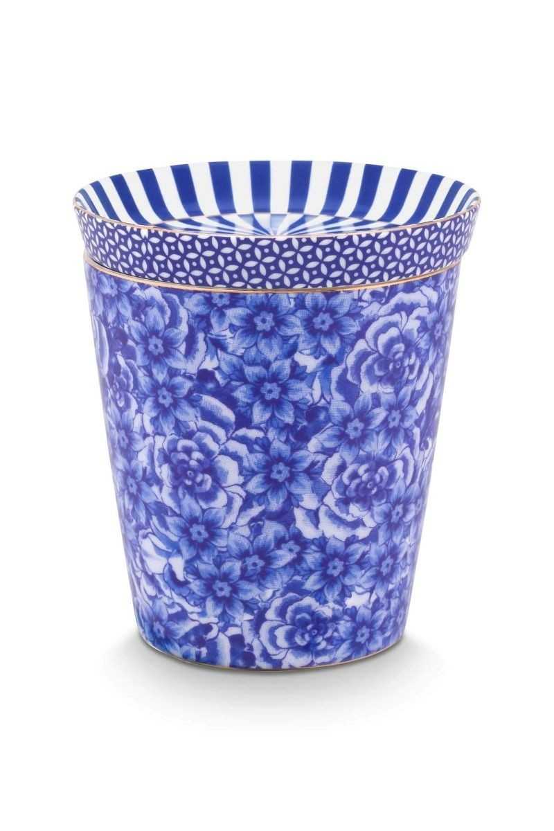 Pip Studio Royal Flower Mok Bloemen & Theetip Blauw set 2-delig Pip Studio Royal Flower Mok Bloemen & Theetip Blauw set 2-delig