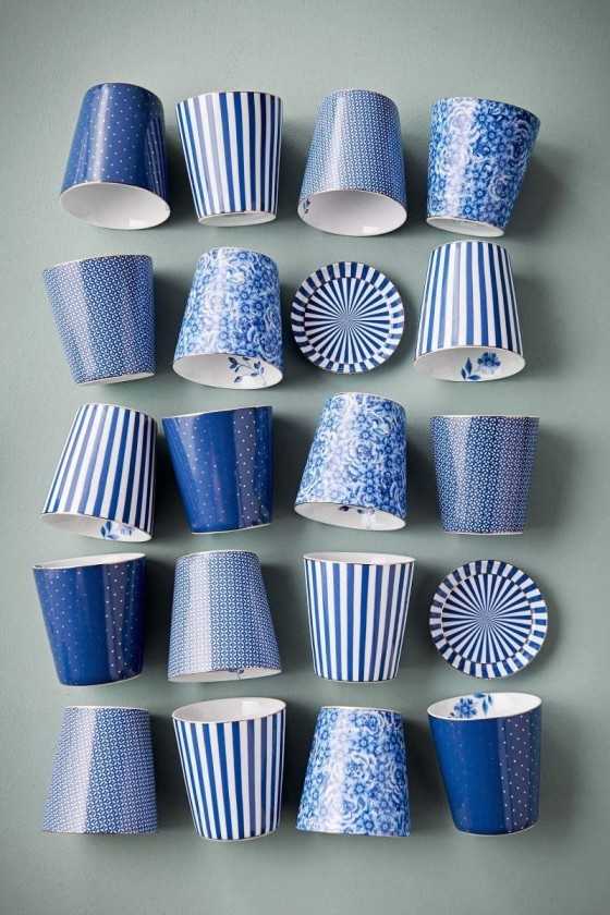 Pip Studio Royal Flower Mok Bloemen & Theetip Blauw set 2-delig