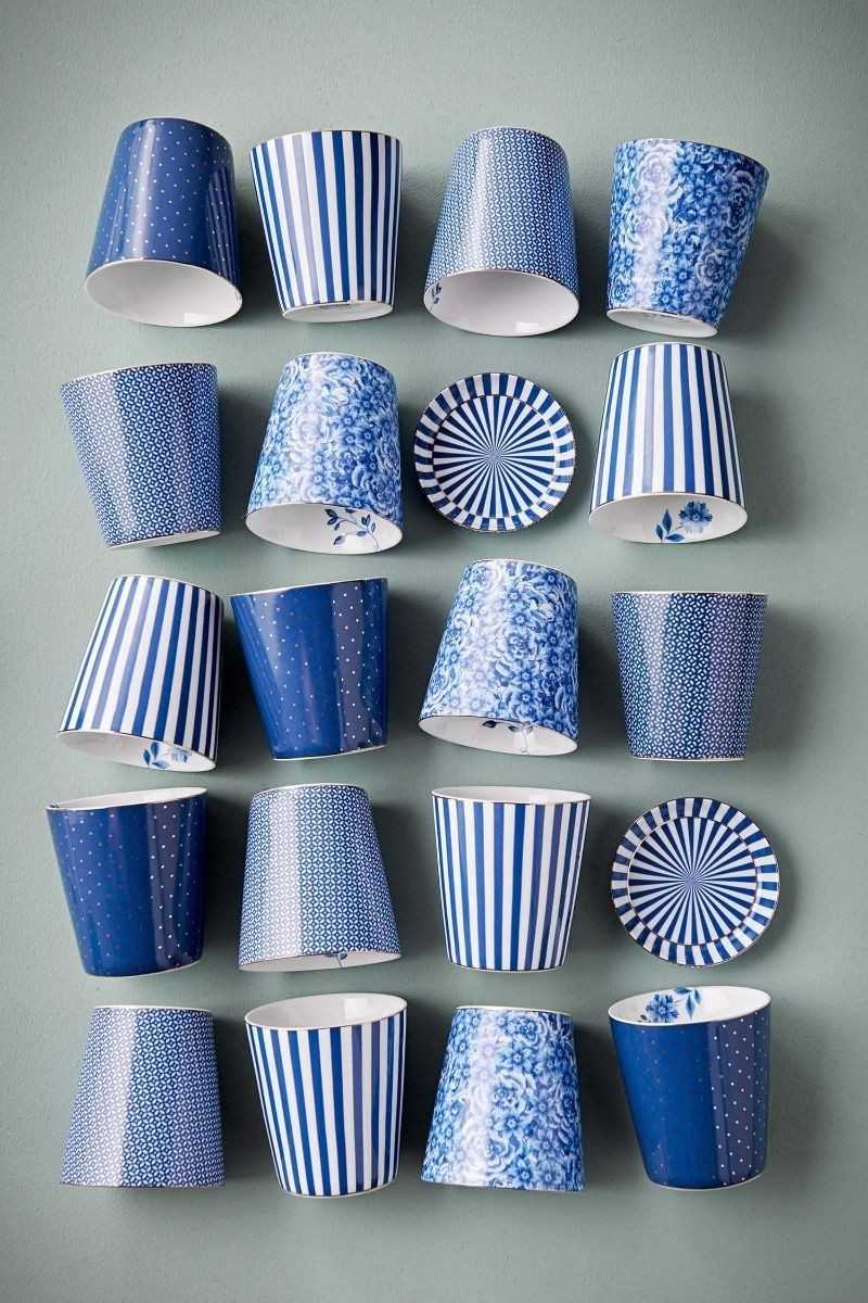 Pip Studio Royal Flower Mok Bloemen & Theetip Blauw set 2-delig