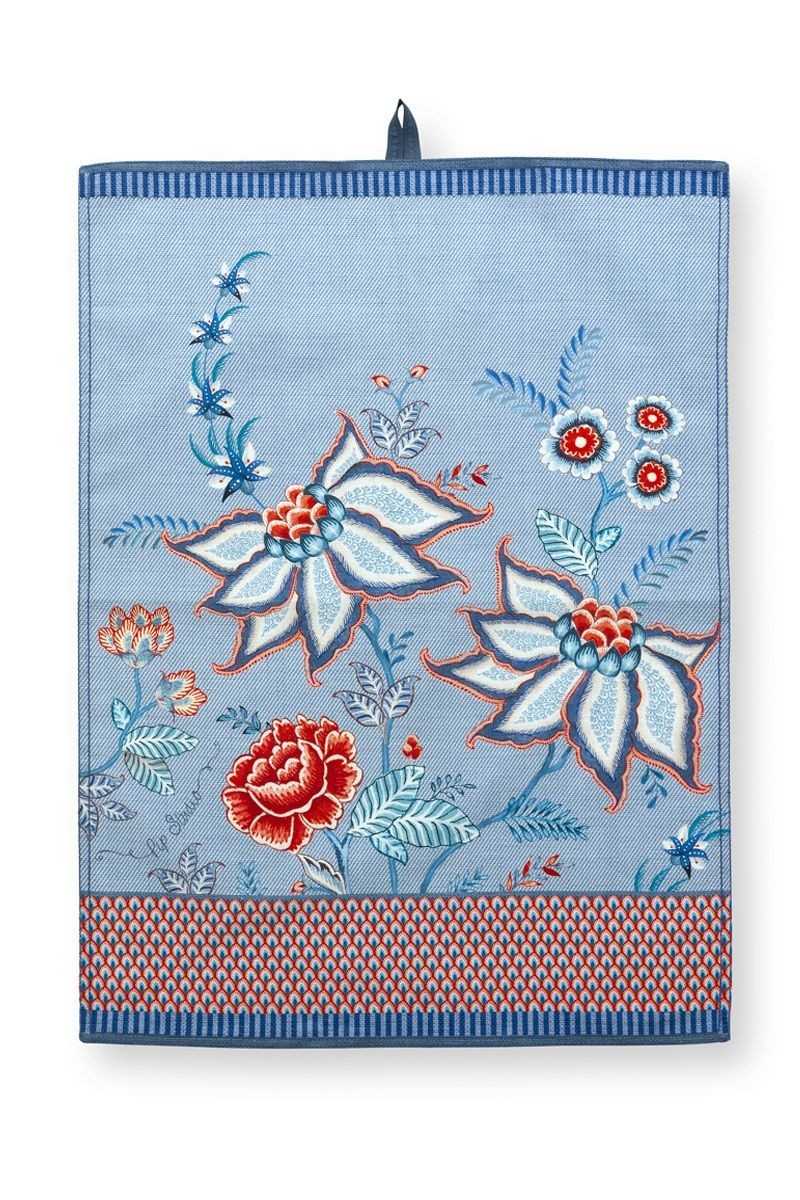 Pip Studio tea towel flower festival blue