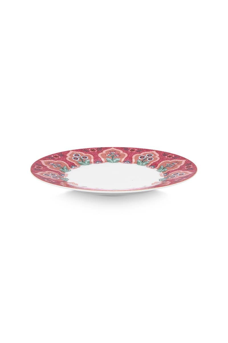 Pip Studio plate flower festival deco dark pink