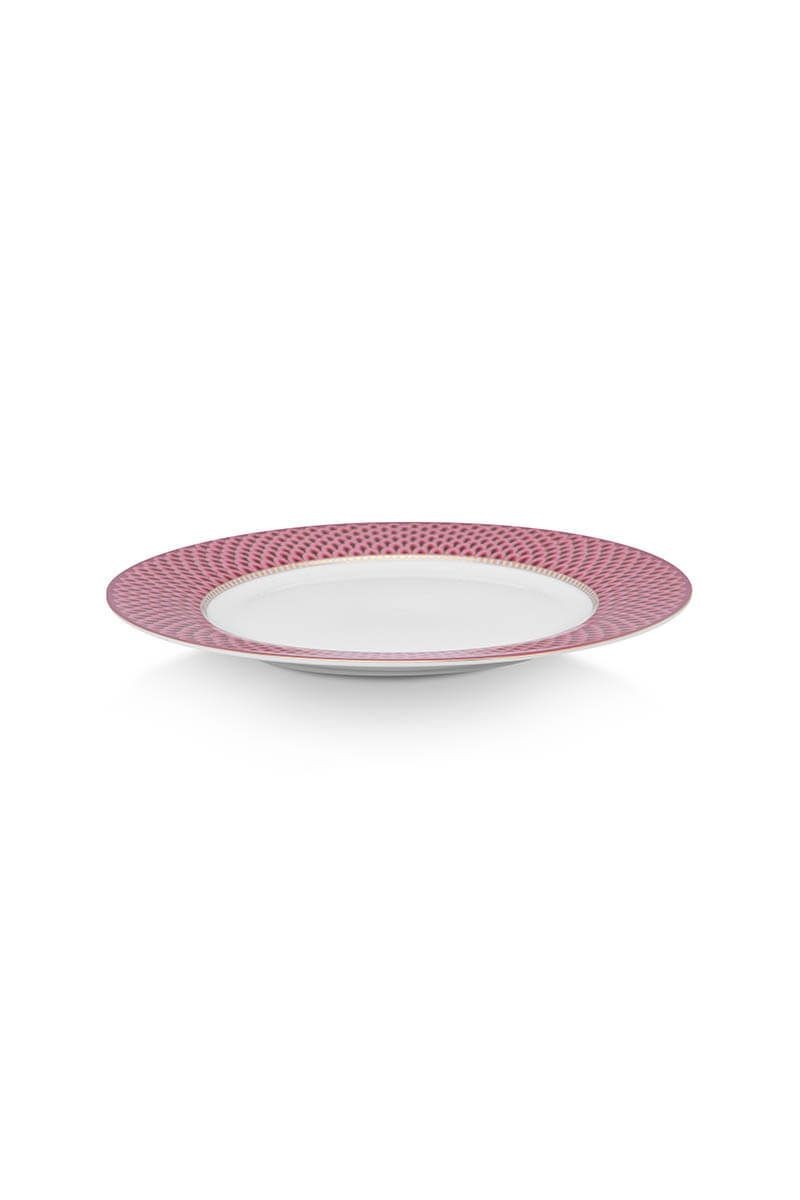 Pip Studio plate flower festival scallop dark pink