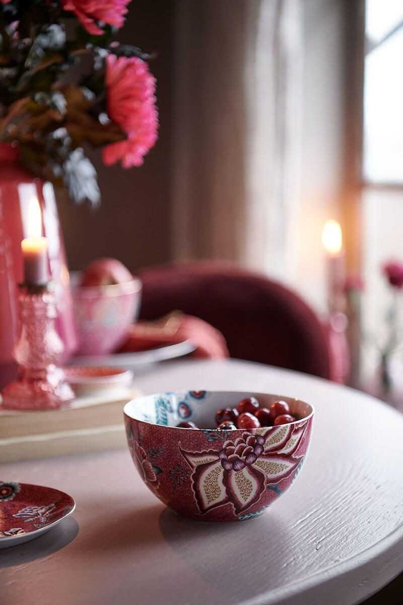 Pip Studio bowl flower festival dark pink