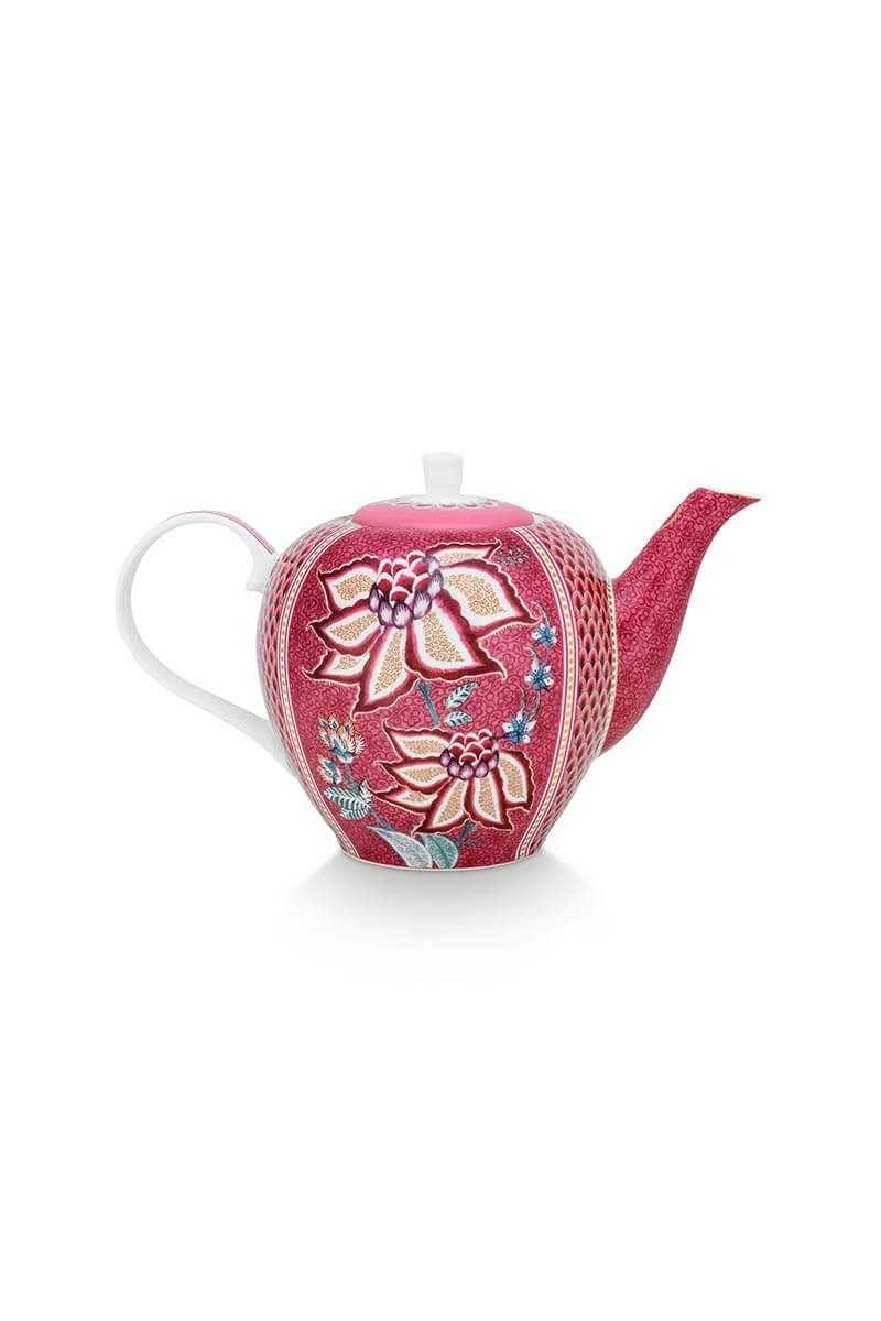 Pip Studio flower festival theepot groot donkerroze Pip Studio flower festival theepot groot donkerroze