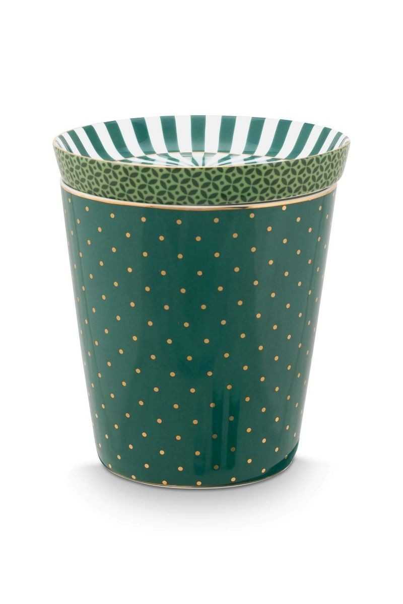 Pip Studio Royal Dots Mok Stippen & Theetip Groen set 2-delig Pip Studio Royal Dots Mok Stippen & Theetip Groen set 2-delig