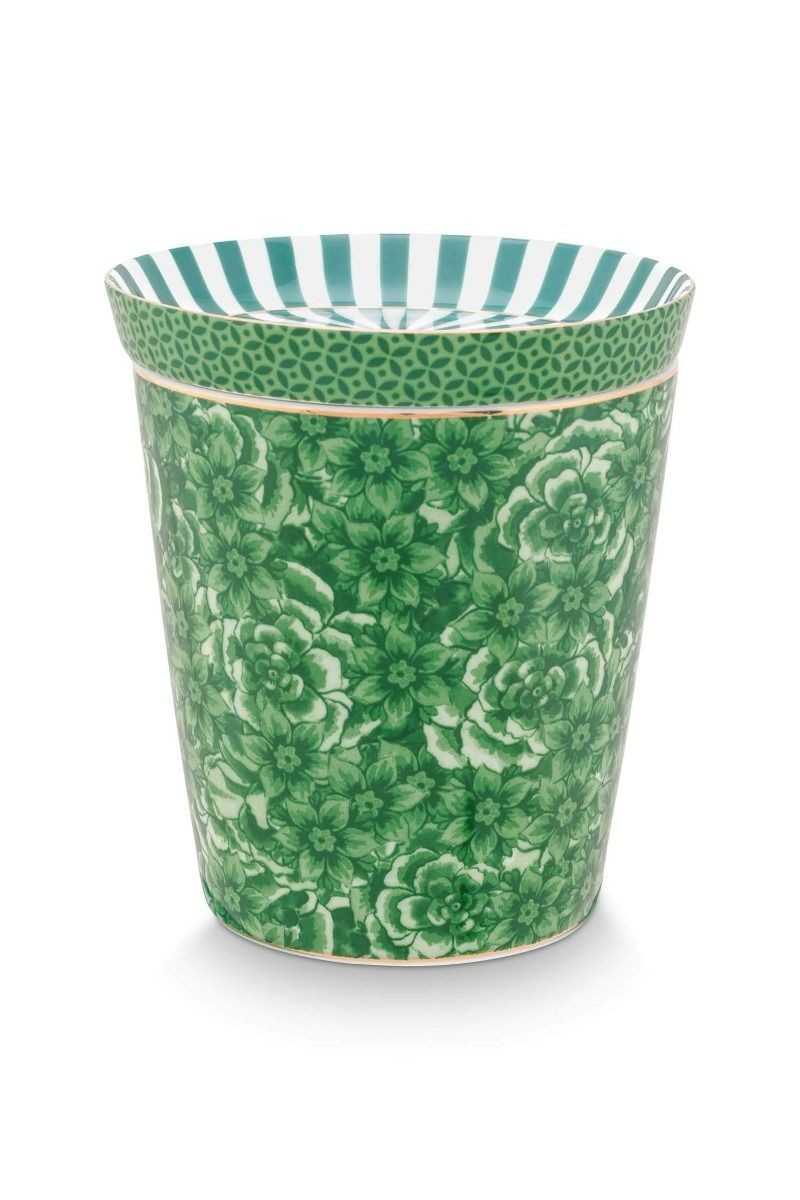 Pip Studio Royal Flower Mok Bloemen & Theetip Groen set 2-delig Pip Studio Royal Flower Mok Bloemen & Theetip Groen set 2-delig