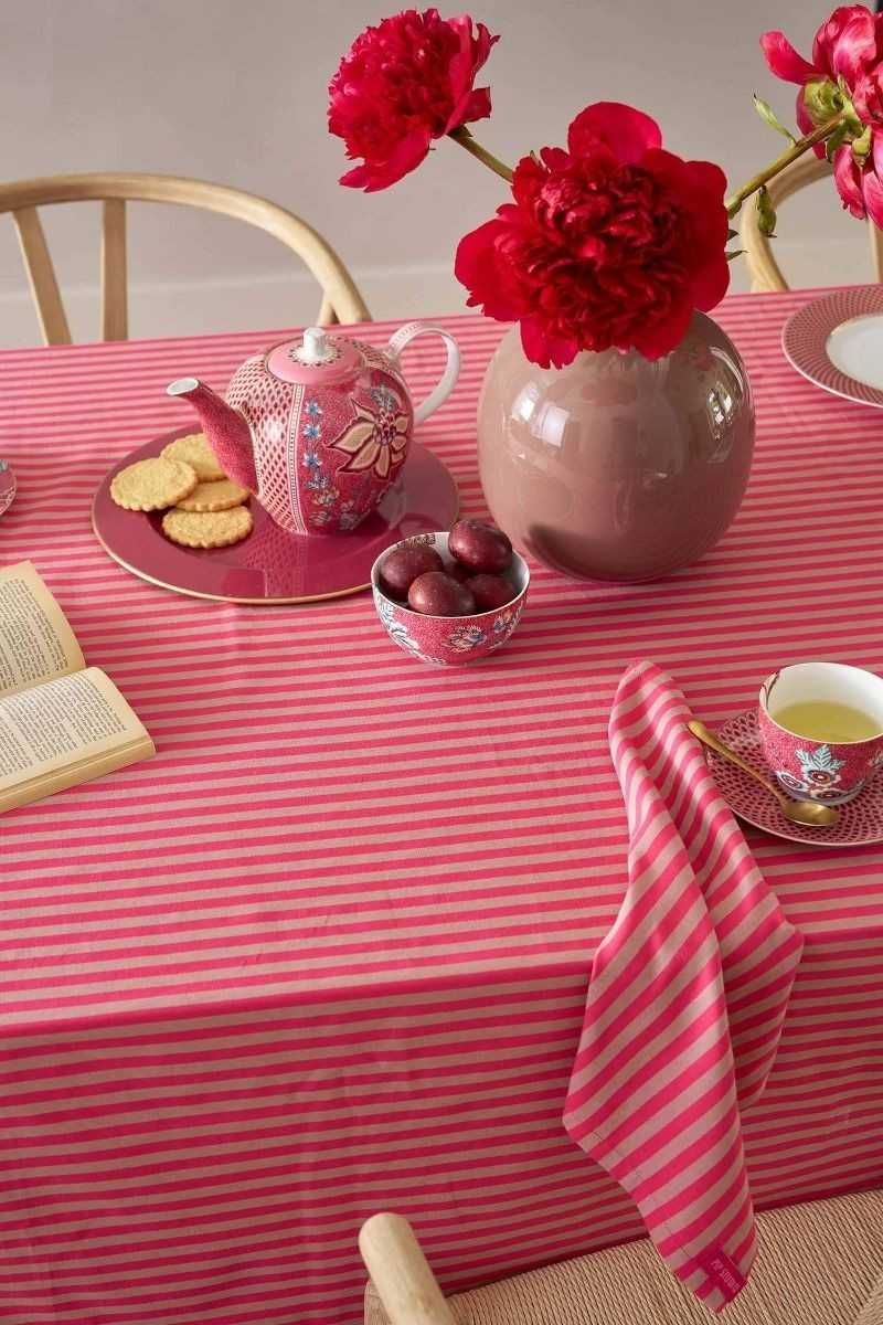 Pip Studio Stripes Tafelkleed Roze 160x250cm