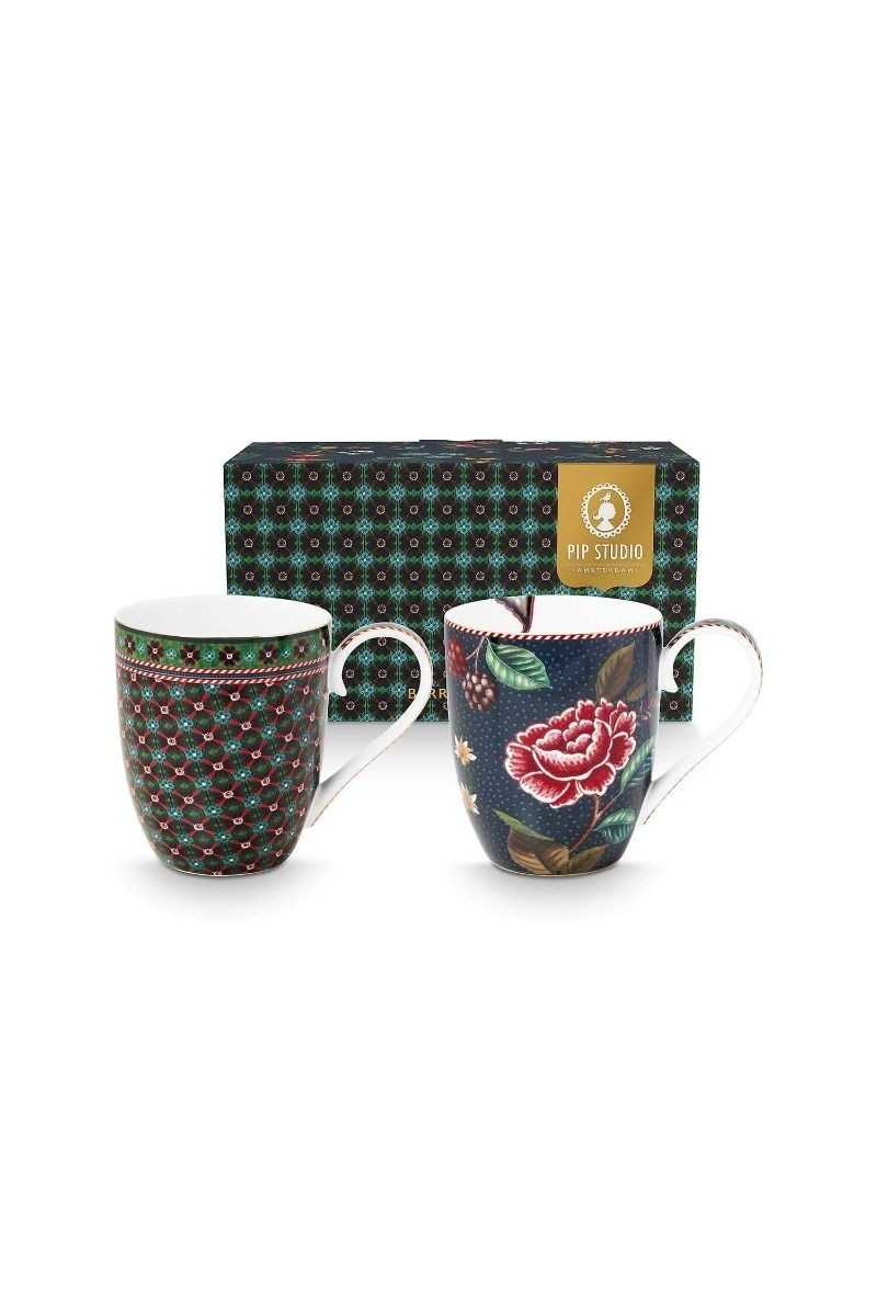 Pip Studio Set of 2 Mugs XL Berry Blues Pip Studio Set of 2 Mugs XL Berry Blues