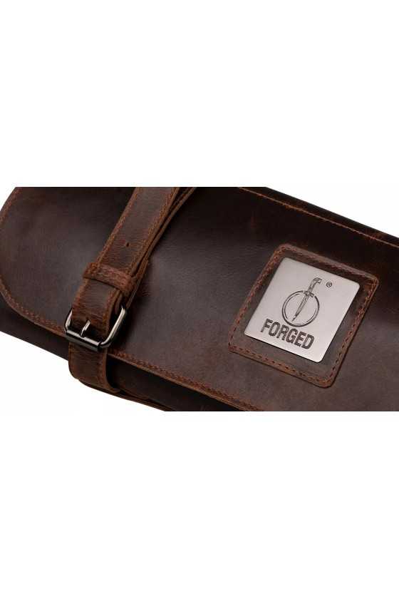Stylish knife trolley made of pull-up cowhide leather - space 8 knives
