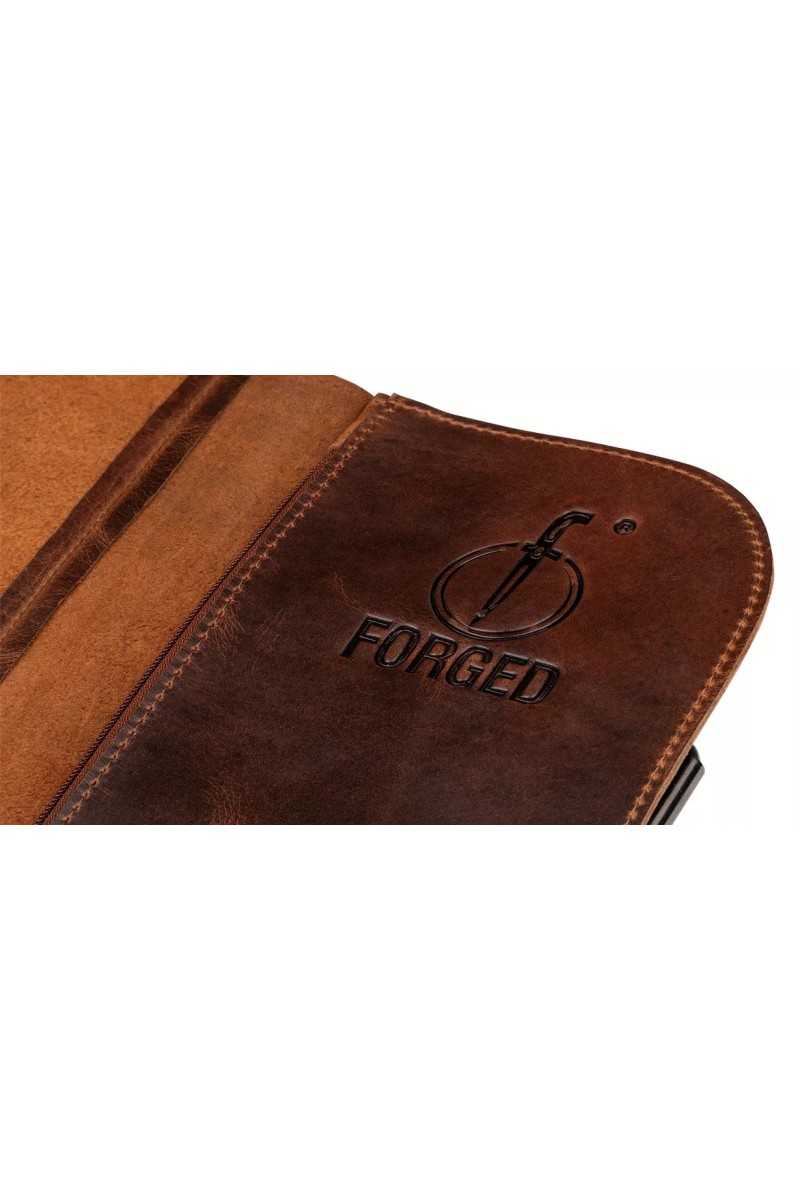 Stylish knife trolley made of pull-up cowhide leather - space 8 knives