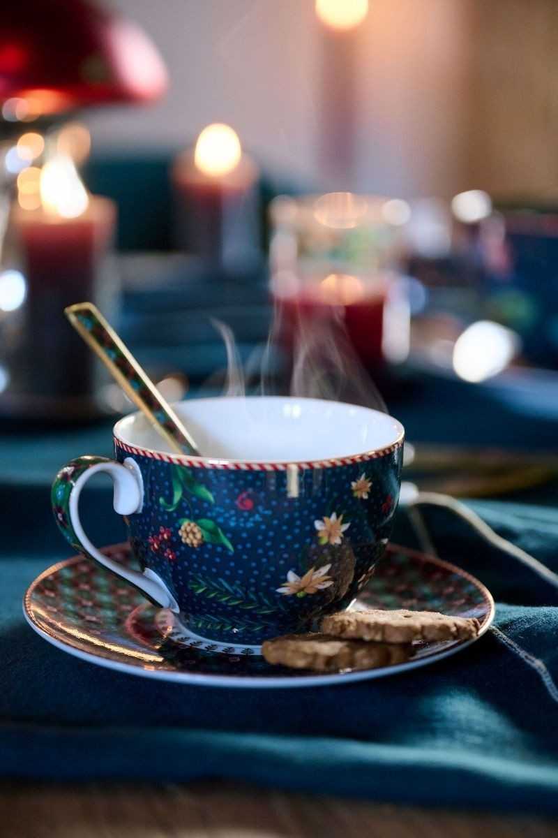 Pip Studio Set van 2 Kop & Schotel Berry Blues