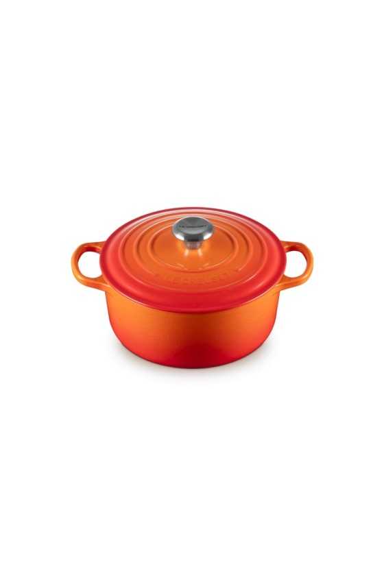 Le Creuset Round Enameled Cast Iron Casserole Orangered