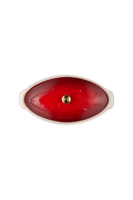Le Creuset Heritage Ovenschaal 'Vis' in Aardewerk Kersenrood
