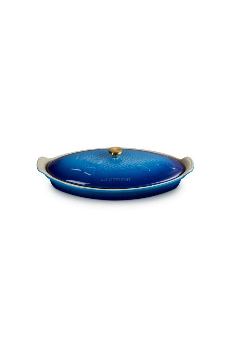 Le Creuset Heritage Ovenschaal 'Vis' in Aardewerk Azure