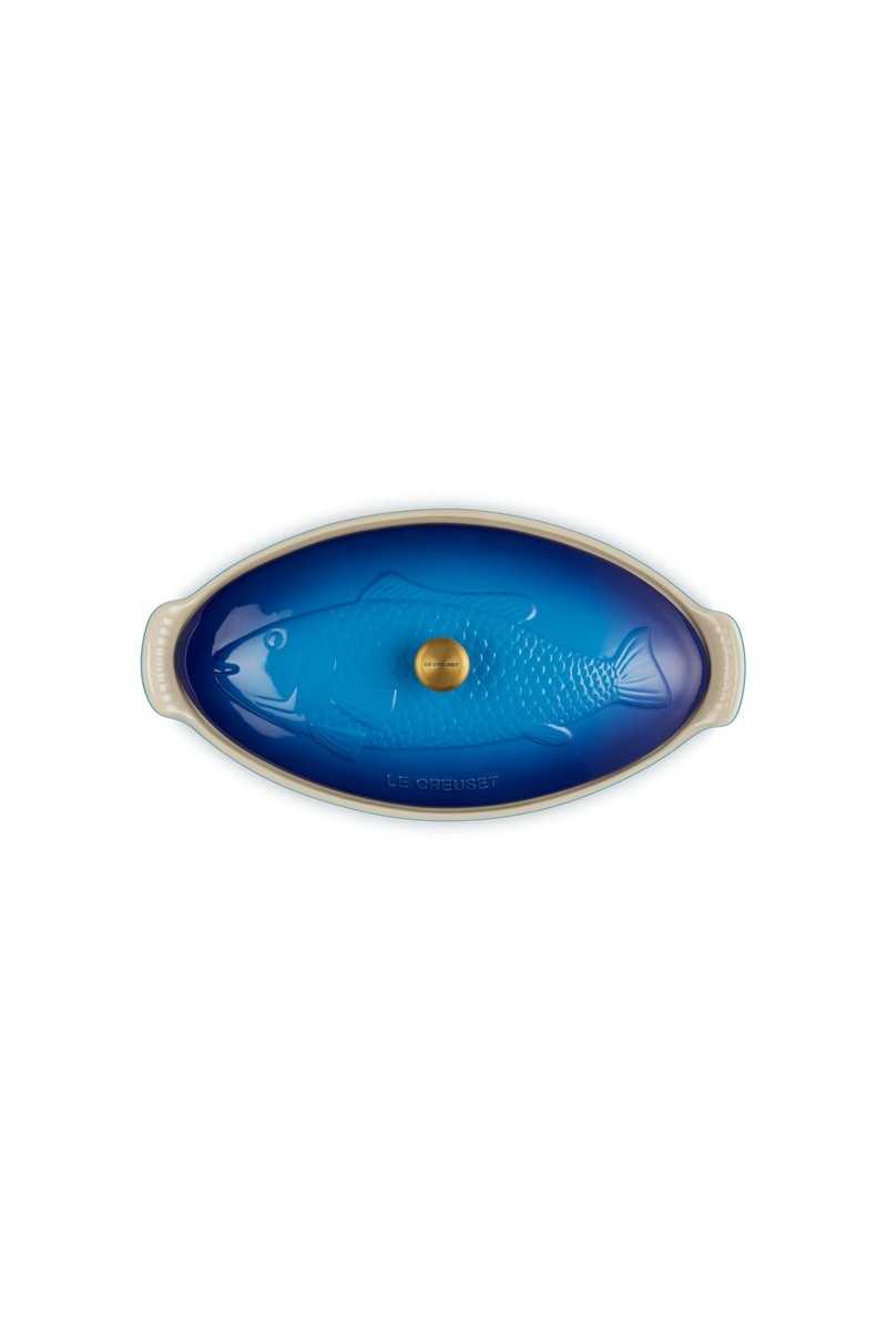 Le Creuset Heritage Ovenschaal 'Vis' in Aardewerk Azure