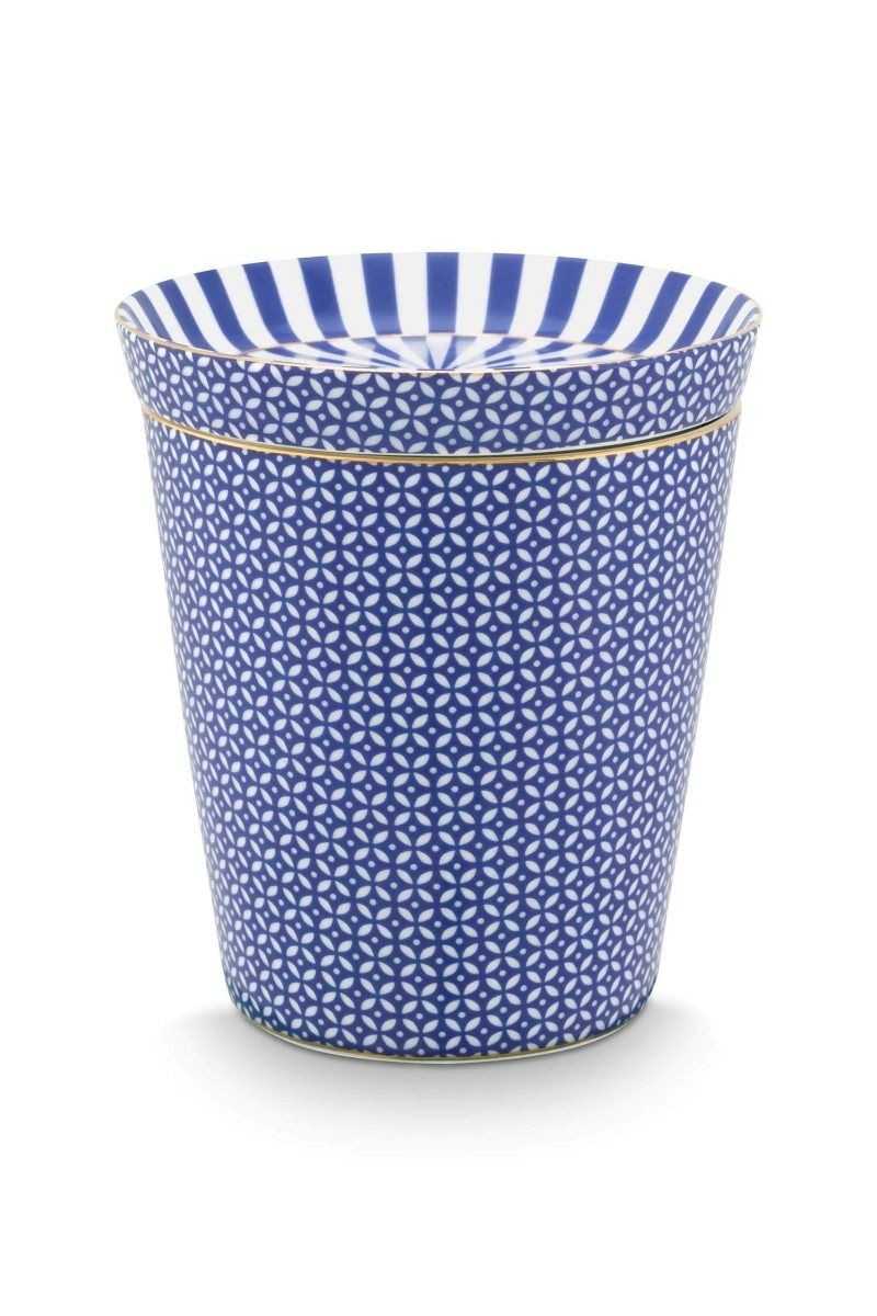 Pip Studio Royal Stripes Mok Tegels & Theetip Blauw set 2-delig Pip Studio Royal Stripes Mok Tegels & Theetip Blauw set 2-delig
